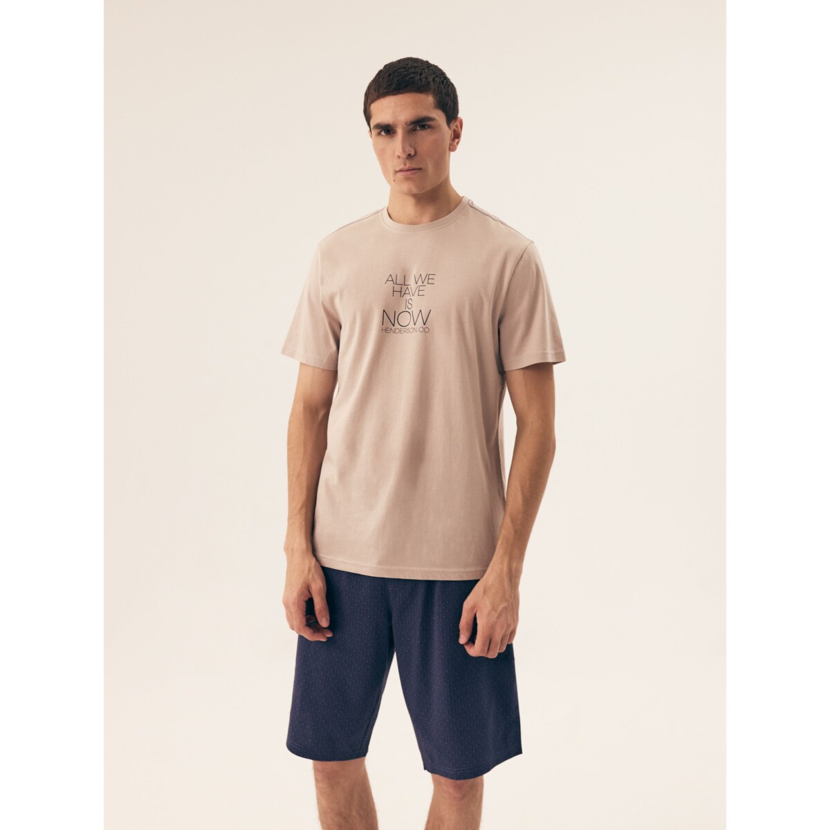 Piżama Dreamber 42632-02X Beżowo-Niebieski, XL