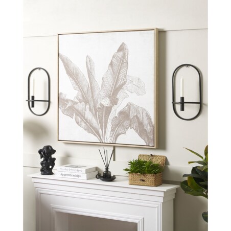 Zestaw 2 świeczników ściennych metalowy czarny CAVIANA