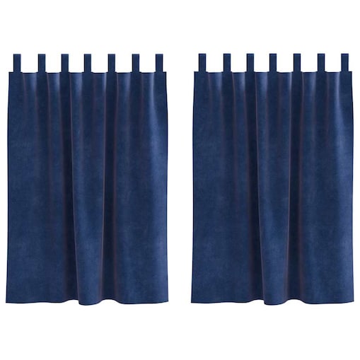 vidaXL Zasłony z zasłonami 2 pcs Ciemnoniebieski 140 x 140 cm Aksamit
