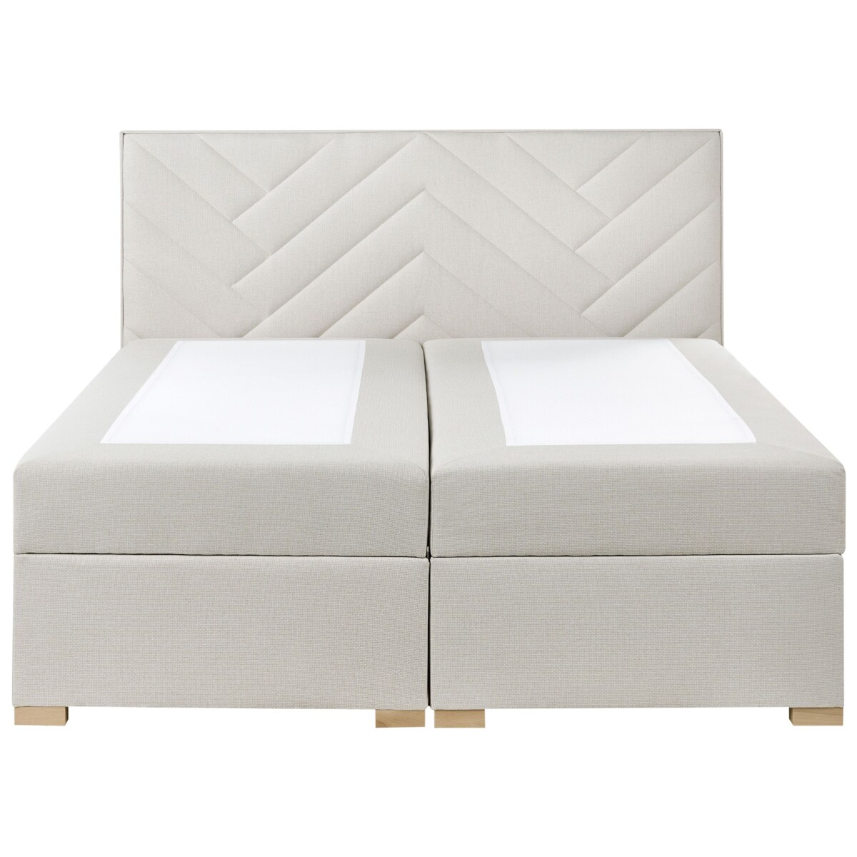 Łóżko kontynentalne z pojemnikiem ESQUIRE 180 x 200 cm Złamana biel