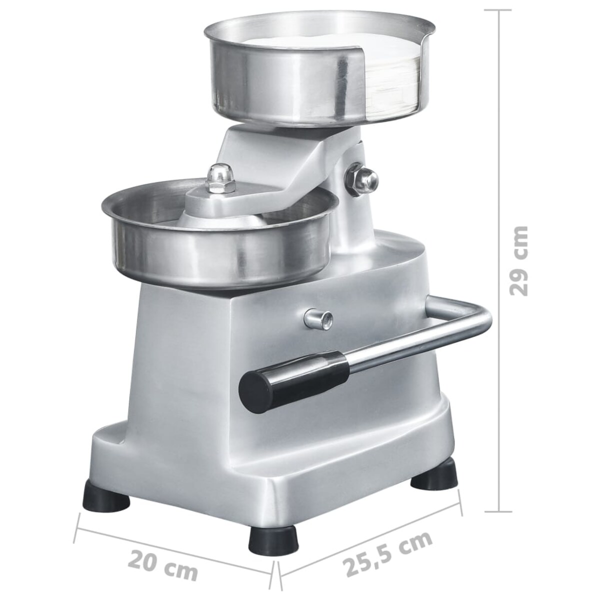 vidaXL Prasa do hamburgerów z woskowanym papierem, aluminium, 13 cm