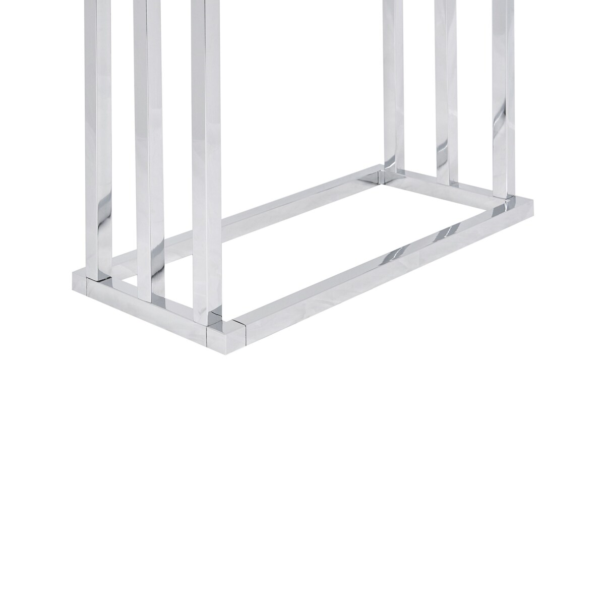 Stojak na ręczniki 45 x 84 cm srebrny z ciemnym drewnem CHARRAS