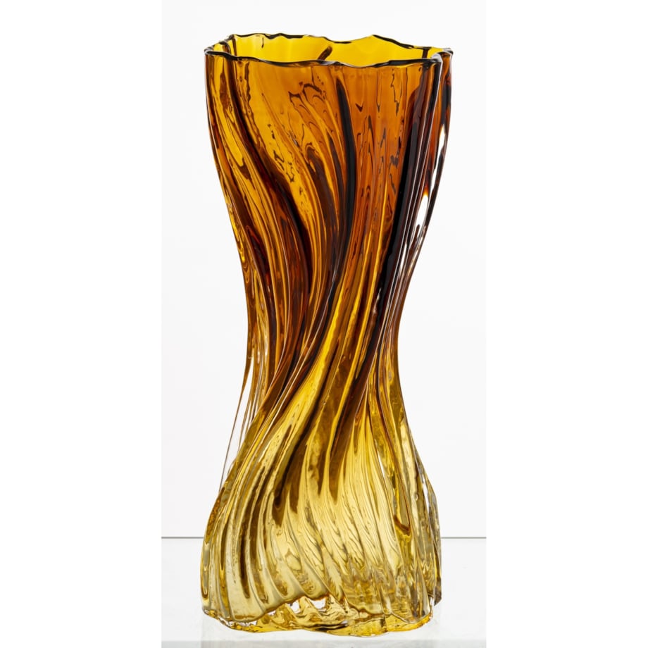 Wazon szklany 30x12,5x15 cm GULDAN brązowy