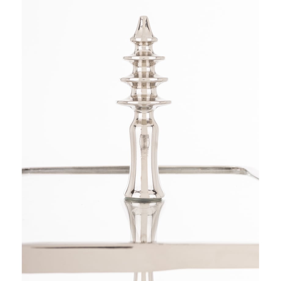 Patera 3-poziomowa szklana 55x47x31 cm ETERA-3 srebrna