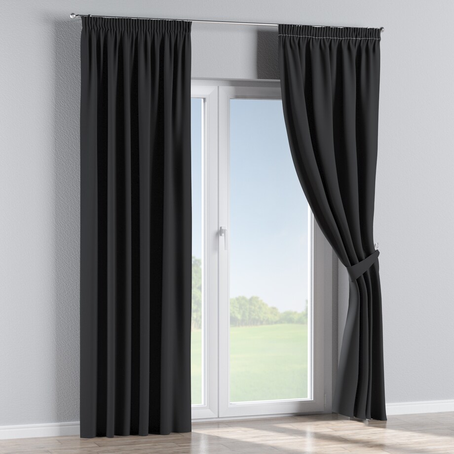 Zasłona na taśmie marszczącej 1 szt. 130x260 czarny