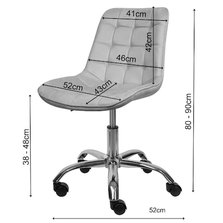 Fotel biurowy krzesło obrotowe regulowane welurowe szare