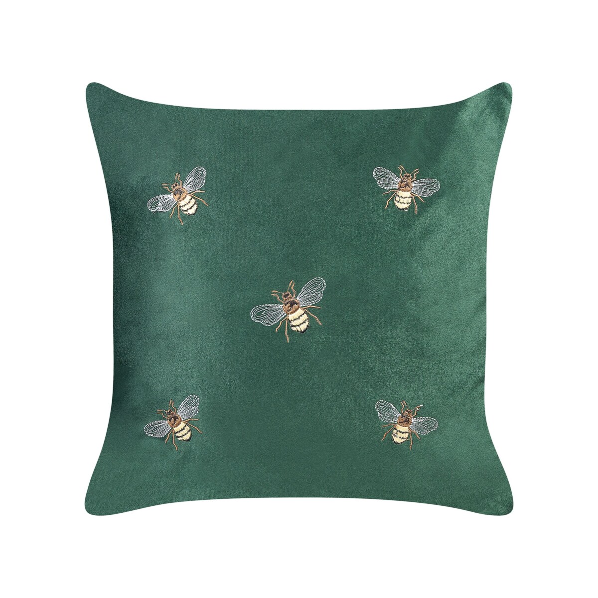 2 welurowe poduszki dekoracyjne motyw pszczół 45 x 45 cm zielone TALINUM