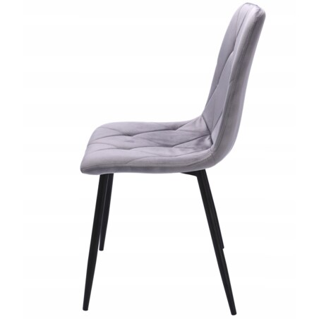 4 X Krzesło Tapicerowane Pikowane Welur Nowoczesne