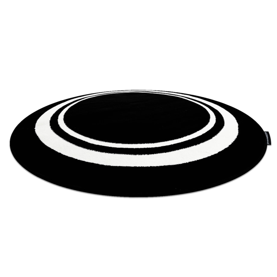 Dywan HAMPTON Border koło ramka czarny koło 200 cm