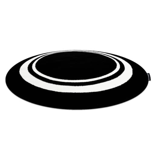 Dywan HAMPTON Border koło ramka czarny koło 200 cm