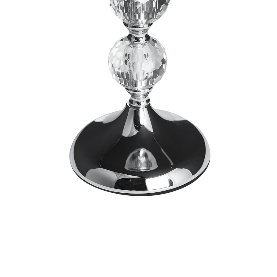 Świecznik szklany 36 cm srebrny COTUI