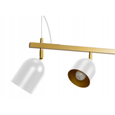 Lampa Sufitowa Wisząca Metalowa Biały White Gold