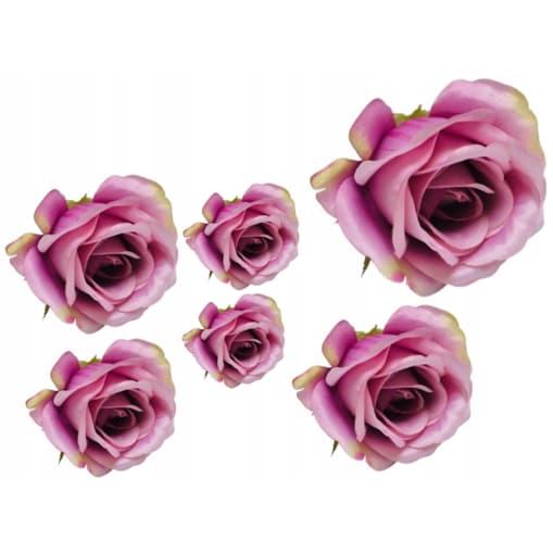 6X SZTUCZNY KWIAT RÓŻA główka do wiązanki stroiki grób cmentarz WIEŃCE