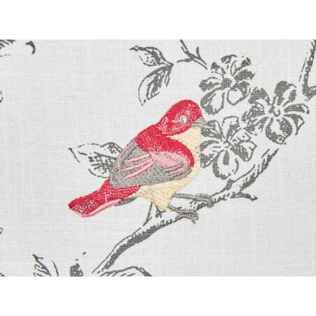 2 bawełniane poduszki dekoracyjne z motywem ptaków 45 x 45 cm białe DILLENIA