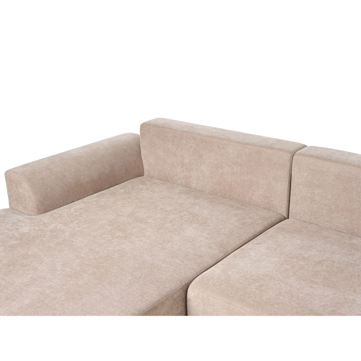 Narożnik rozkładany dla 3 osób NUBORG Szenil Jasnobrązowy Prawostronny