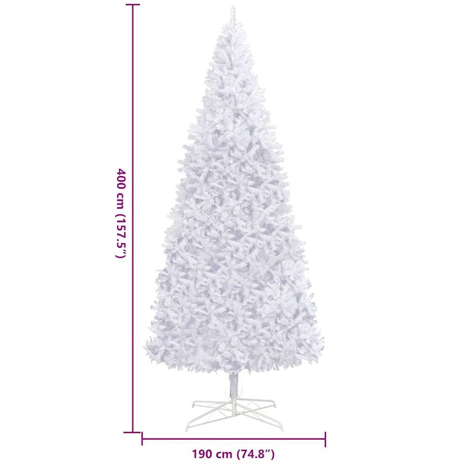 vidaXL Sztuczna choinka, 400 cm, biała