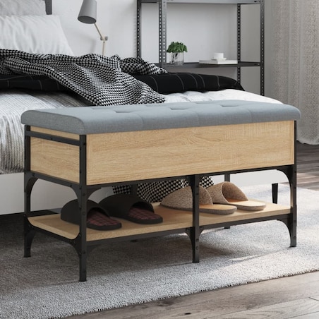 vidaXL Ławka na buty, dąb sonoma, 82x42x45 cm, materiał drewnopochodny