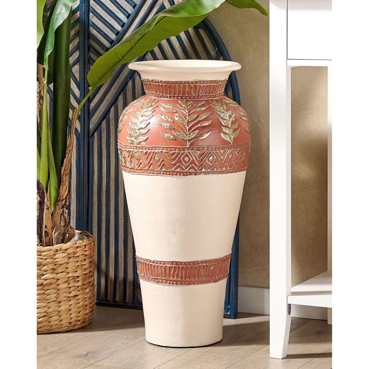 Wazon dekoracyjny SEPUTIH Ceramika 60 cm Brązowy