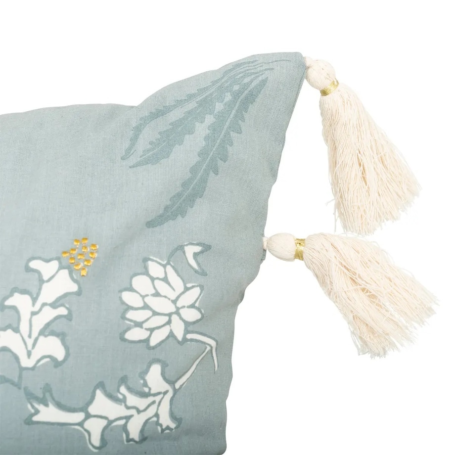 Poduszka dekoracyjna, haftowana seledynowo-zielona 58x38cm Wild