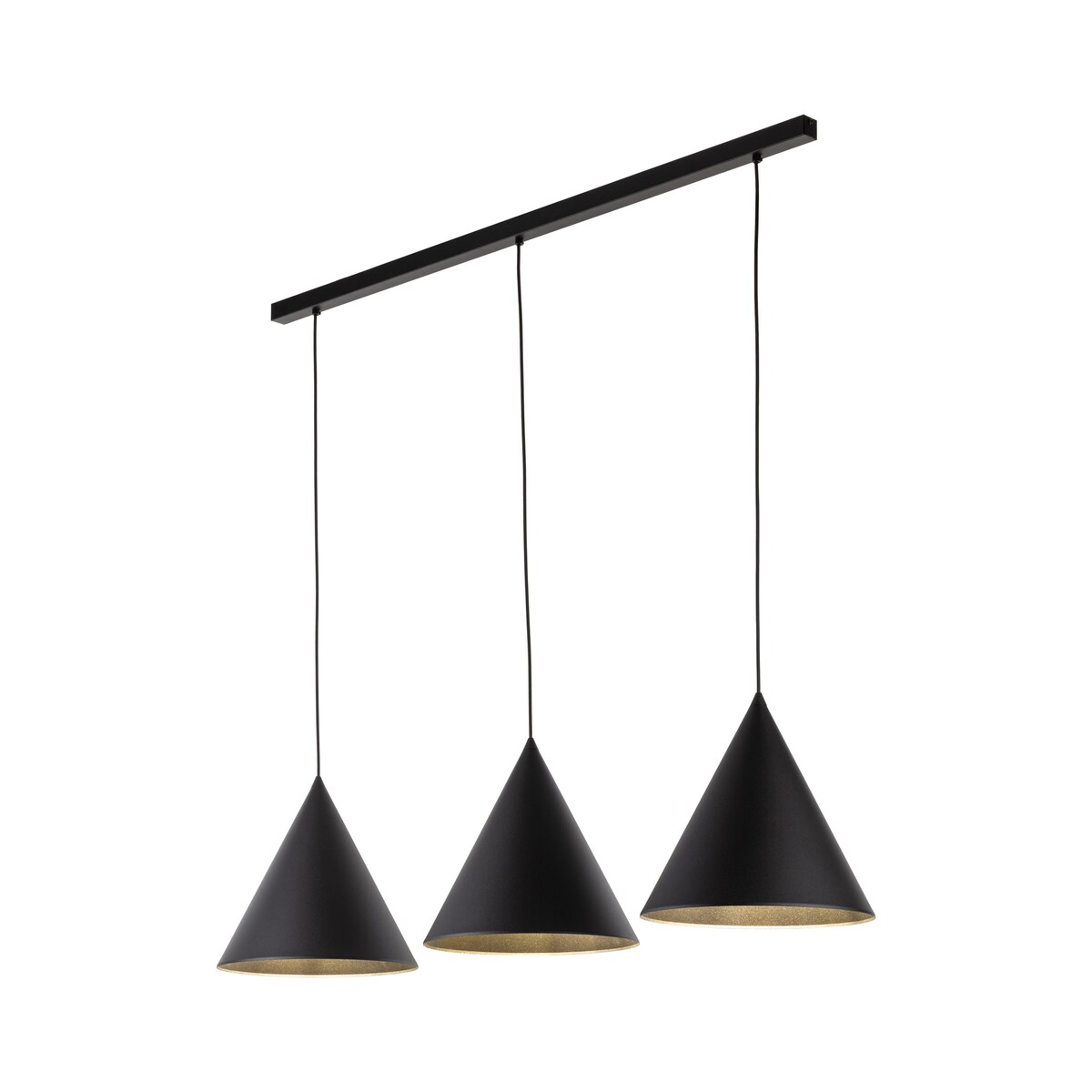 Czarna Lampa Wisząca Na Listwie Stożki Metalowe Tk Lighting Cono L