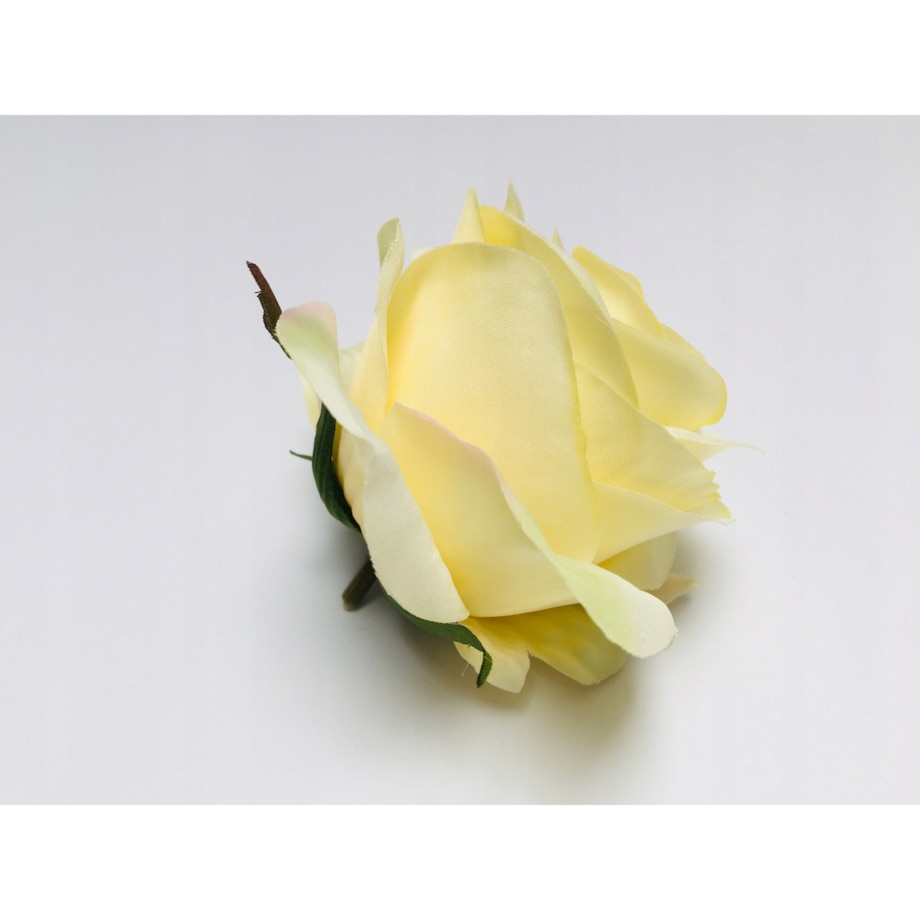 RÓŻA SZTUCZNA główka kwiatowa wyrobowa do STROIKA bukietu dekoracji ŻÓŁTA