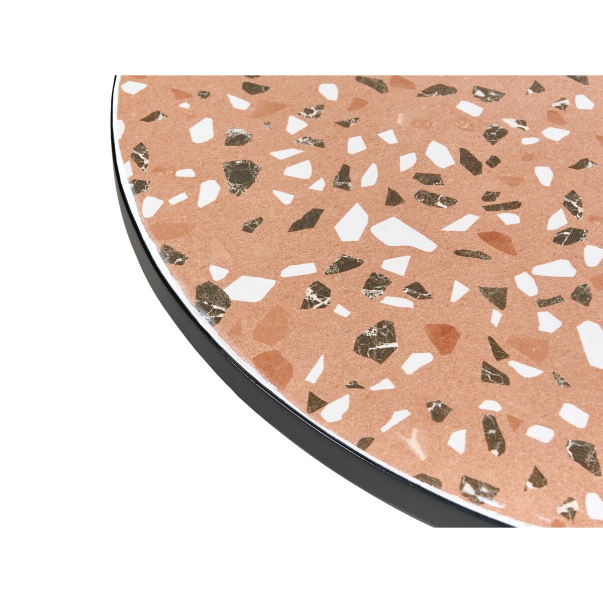 Stolik bistro ADRANO 60 cm  Efekt lastryko Metal Czarny