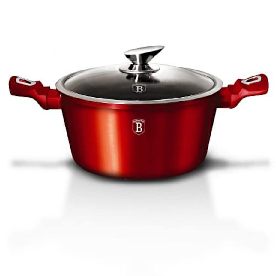 Zestaw 10 elementów garnki, patelnie, akcesoria Metallic Line Burgundy Berlinger Haus BH-6141