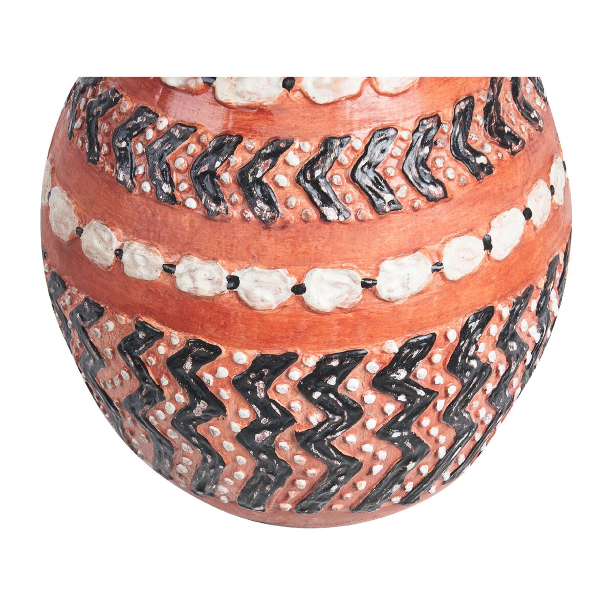 Wazon dekoracyjny z terakoty 36 cm brązowo-czarny KUMU