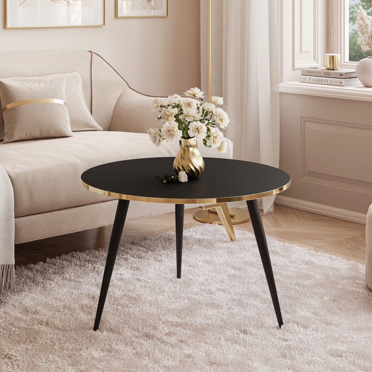 Okrągły stolik kawowy SOLEIL czarny mat