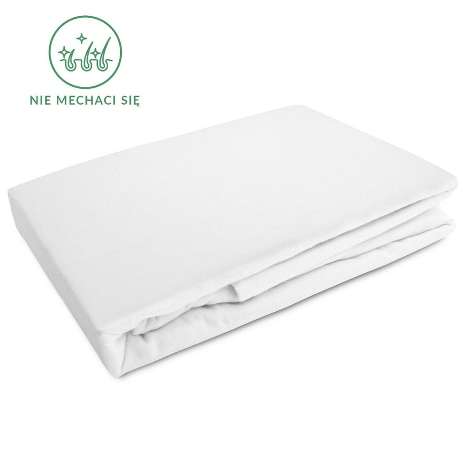 Prześcieradło flanela z gumką 90x200 kolor biały