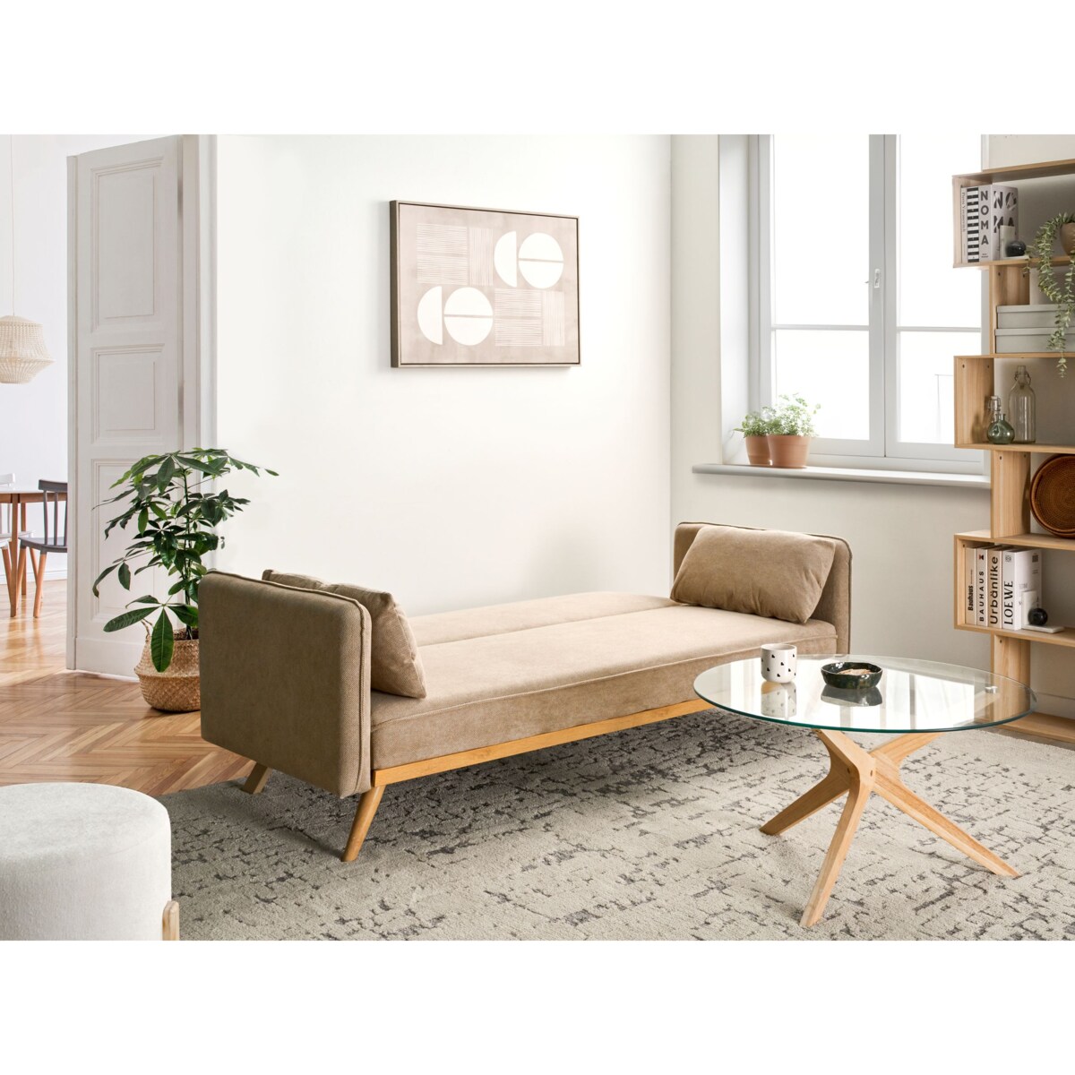 Sofa rozkładana ASAA Jasnobrązowy