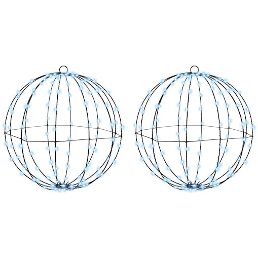 vidaXL Piłka z 192 diodami LED 2 pcs Zimna biel 40 cm Metal