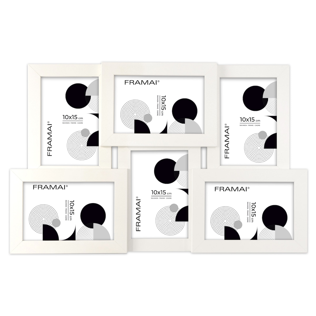 Multirama ramka na zdjęcia 6 zdjęć. Biała multirama na sześć zdjęć 10x15 cm Ramka na zdjęcia 6 w 1 MULTI HEN S FRAMAI®