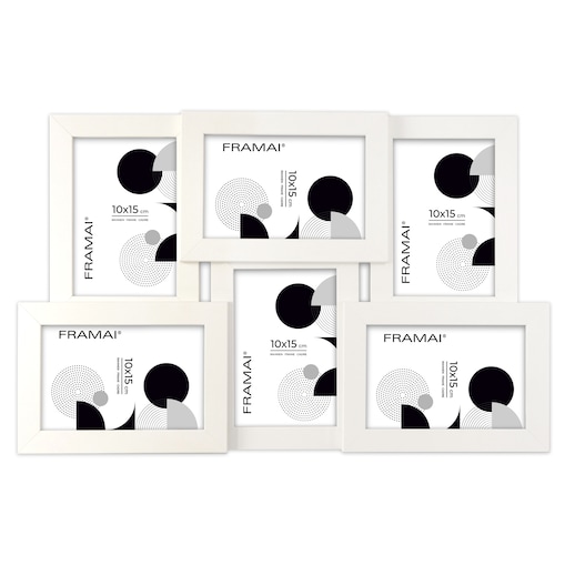 Multirama ramka na zdjęcia 6 zdjęć. Biała multirama na sześć zdjęć 10x15 cm Ramka na zdjęcia 6 w 1 MULTI HEN S FRAMAI®