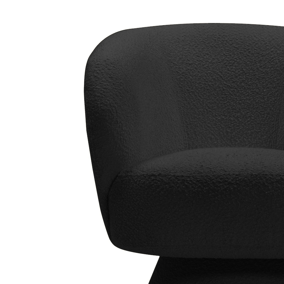 Fotel obrotowy czarny bouclé Nalf