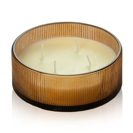 Świeca Zapachowa Świeczka Amber Wood Świąteczna 13 Cm Okrągła Dekoracja Szklana