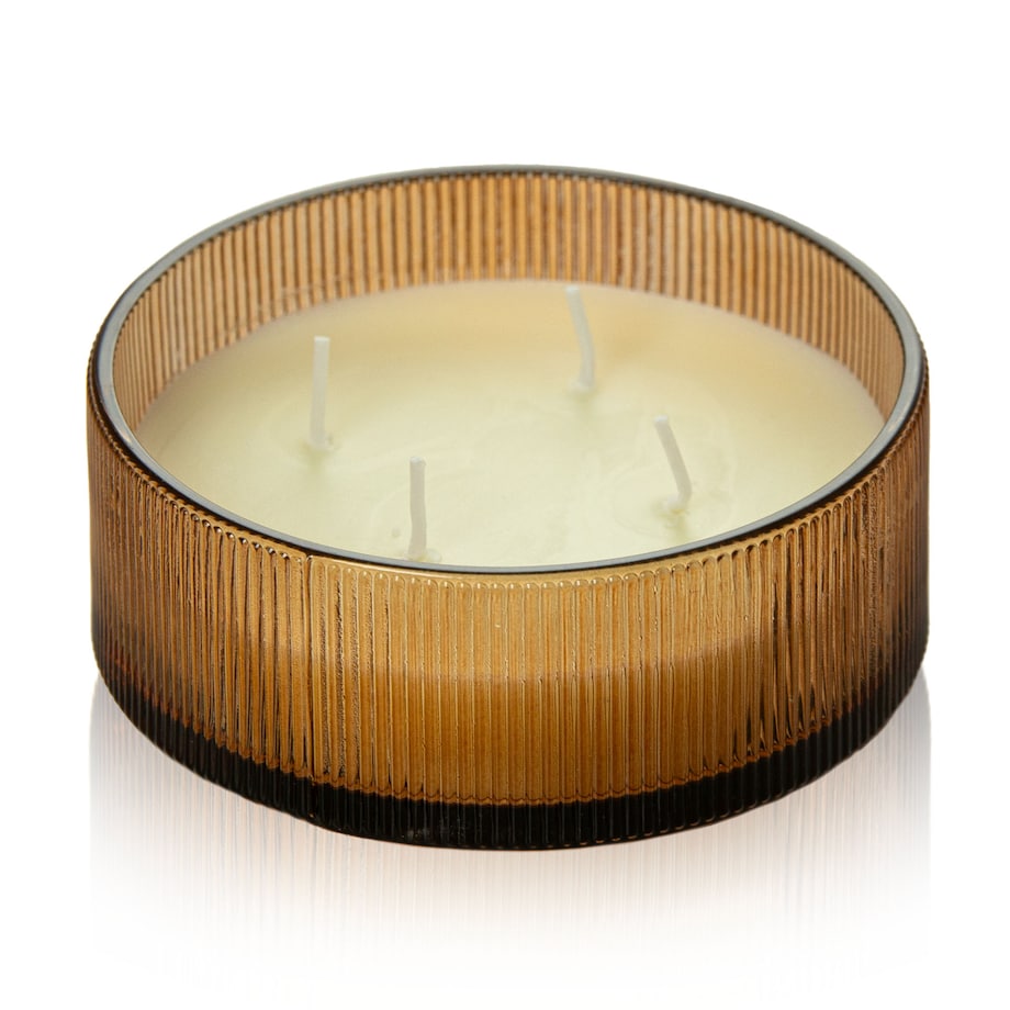 Świeca Zapachowa Świeczka Amber Wood Świąteczna 13 Cm Okrągła Dekoracja Szklana