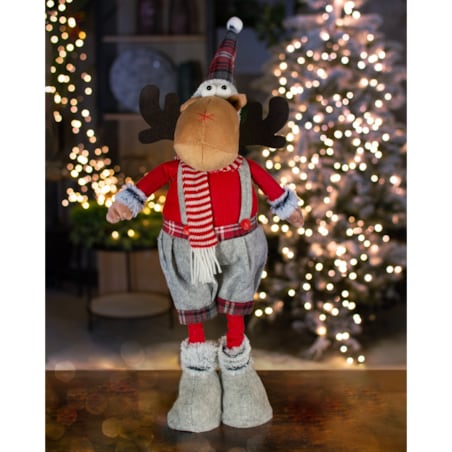 RENIFER świąteczny DUŻY dekoracja ŁOŚ figurka