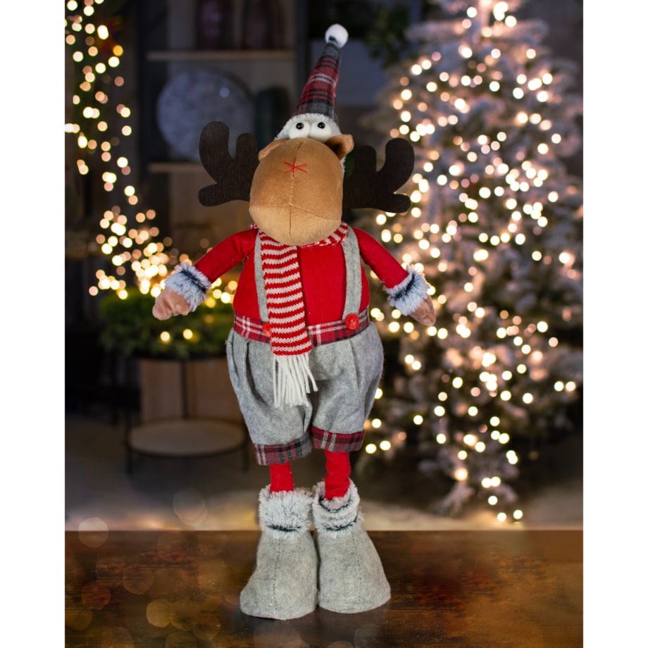 RENIFER świąteczny DUŻY dekoracja ŁOŚ figurka