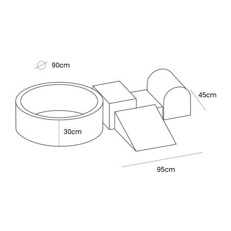 Piankowy Plac Zabaw z Basenem 230x45cm/200 Piłek dla Dziecka, Velvet, Pudroworóżowy: Białe/Pasteloworóżowe