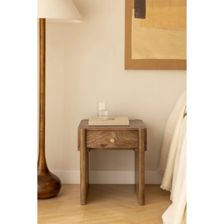 Stolik nocny z drewna mango Antonela 45x45 cm