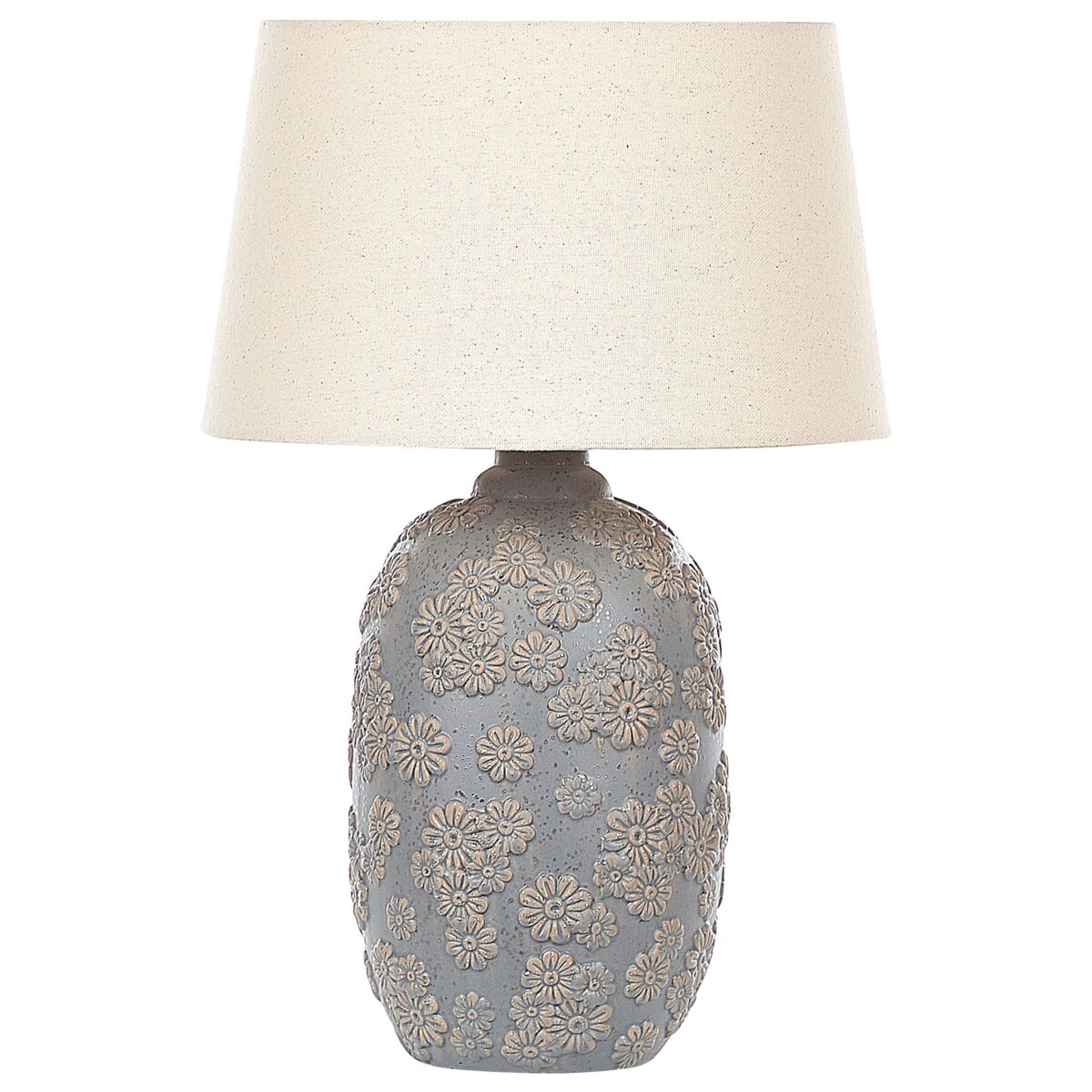 Lampa stołowa ceramiczna szaro-beżowa FERREY