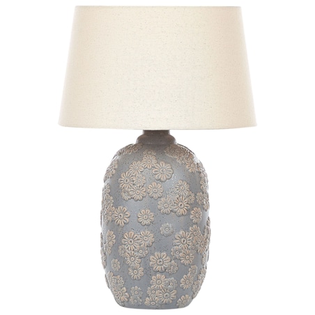 Lampa stołowa ceramiczna szaro-beżowa FERREY