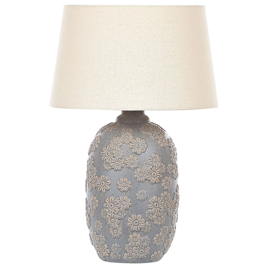 Lampa stołowa ceramiczna szaro-beżowa FERREY