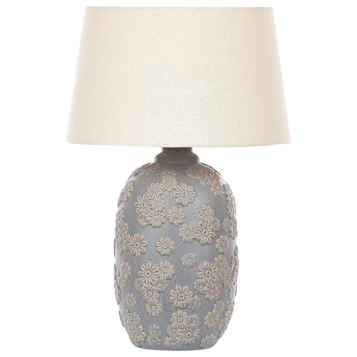 Lampa stołowa ceramiczna szaro-beżowa FERREY