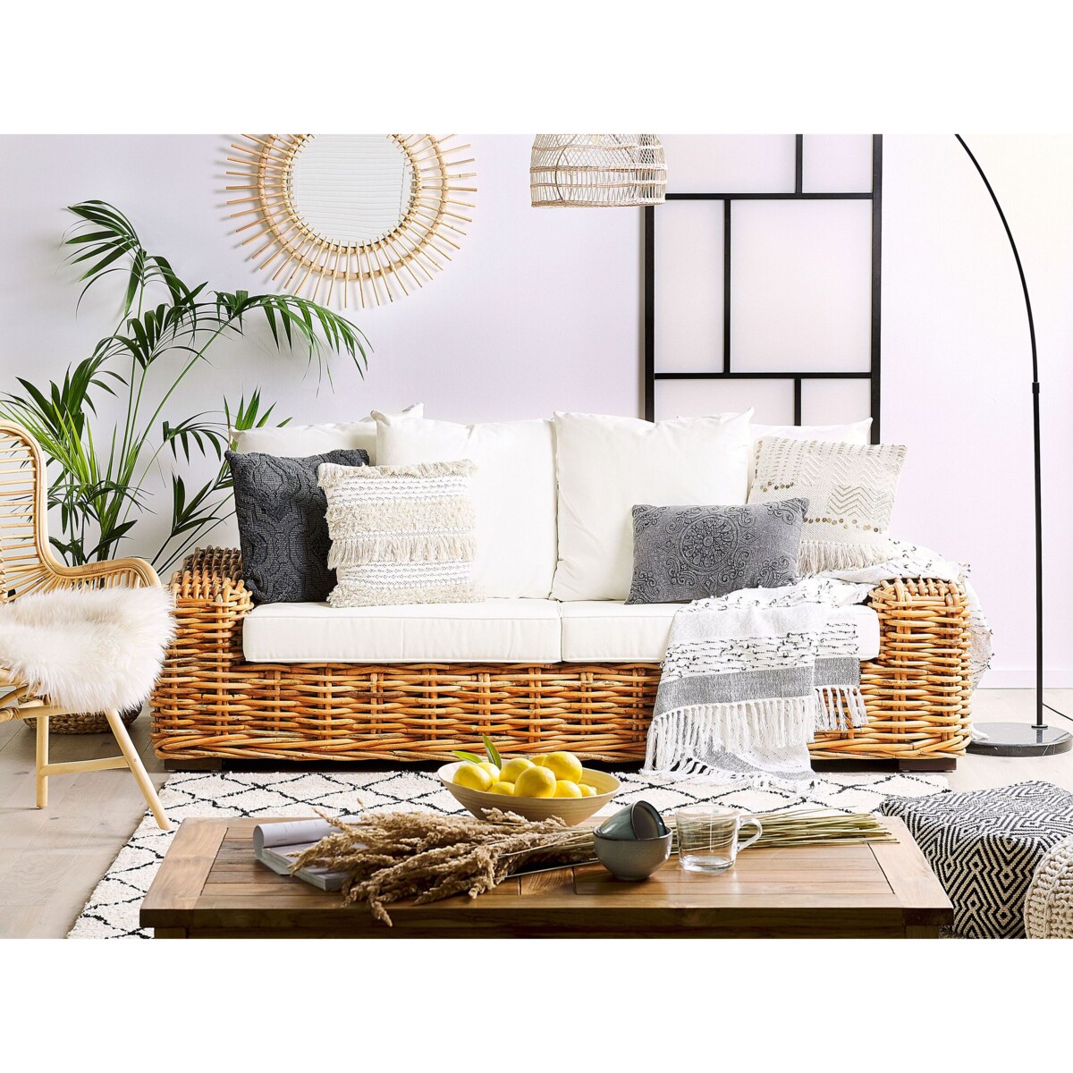 Sofa ogrodowa dla 3 osób FORLI Rattan Naturalny