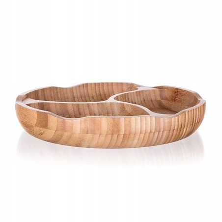 PATERA SALATERKA BAMBUSOWA na prezent przekąski orzeszki czipsy owoce 25 cm