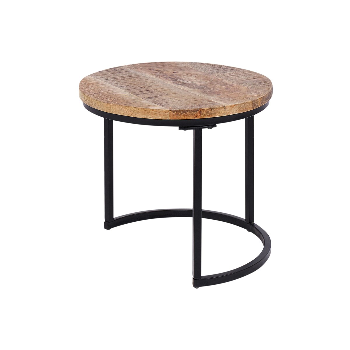 Zestaw 2 stolików kawowych z drewna mango jasny CLATON