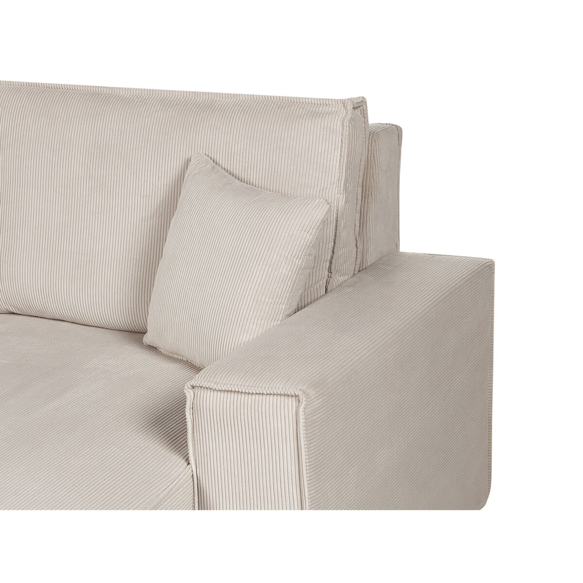 Narożnik lewostronny rozkładany sztruksowy beżowy ABACKA