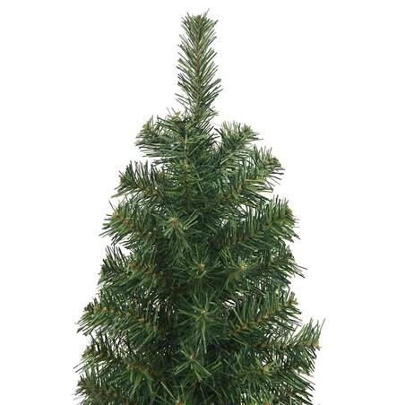 vidaXL Smukła sztuczna choinka ze stojakiem, zielona, 240 cm, PVC